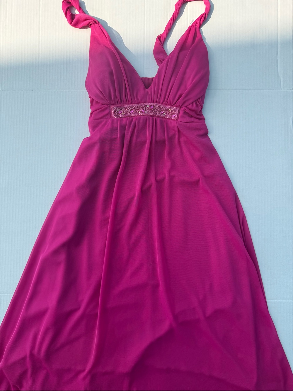 Y2K Speechless Hot Pink Beaded Fairy Maxi Dress Size 🧚🏼♀️